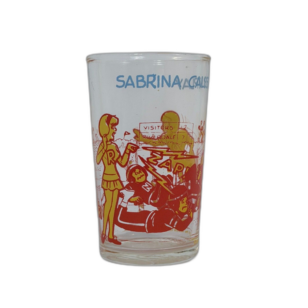 VTG 1973 Archie Comics Welch's Jam Sabrina Calls the Play Juice Glass Football